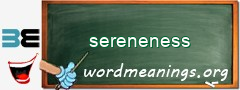 WordMeaning blackboard for sereneness